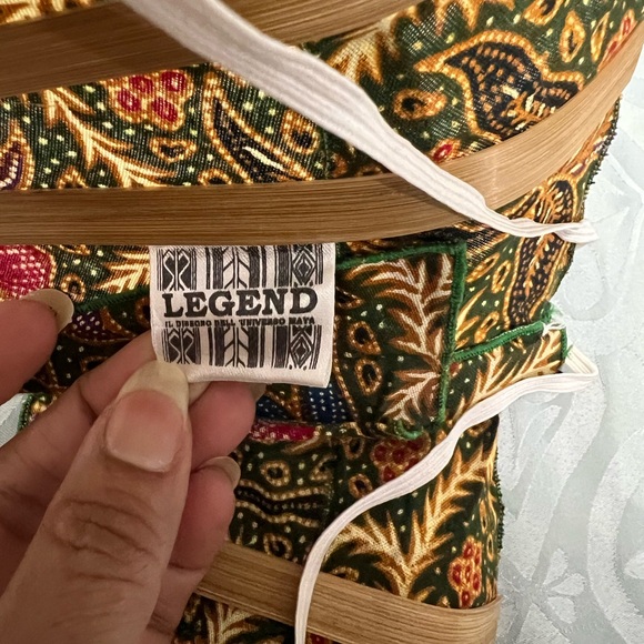 Incredible LEGEND vintage Folding Bamboo Fan Hat ,multicolored made in Indonesia - Picture 7 of 10